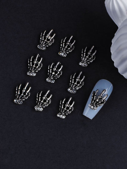 Skeleton-Hand Nail Charm Set - 10 Pieces — gallery image 1