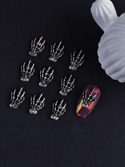 Skeleton-Hand Nail Charm Set - 10 Pieces — gallery image 3