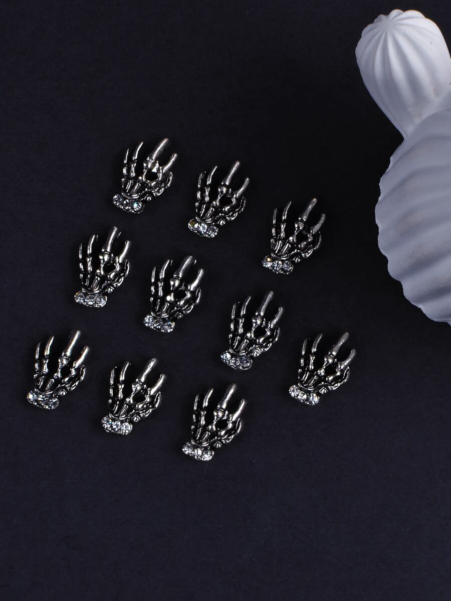 Skeleton-Hand Nail Charm Set - 10 Pieces — gallery image 4
