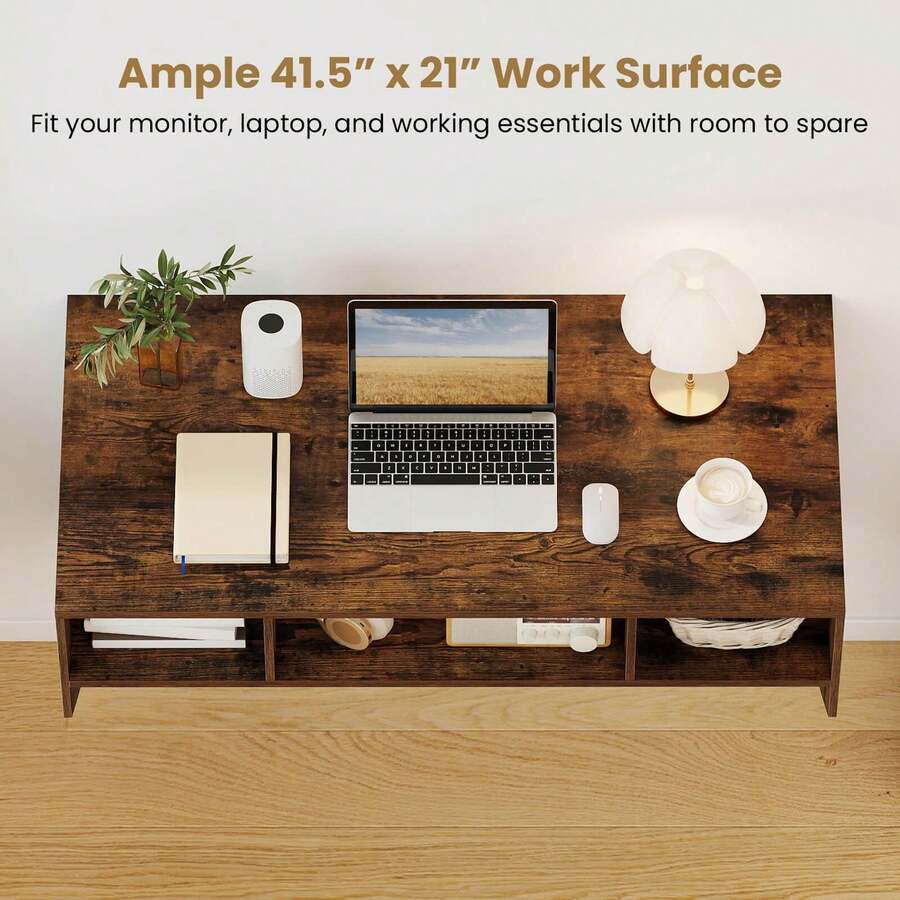 Wall-Mounted Floating Computer Desk with Spacious Work Surface — gallery image 5