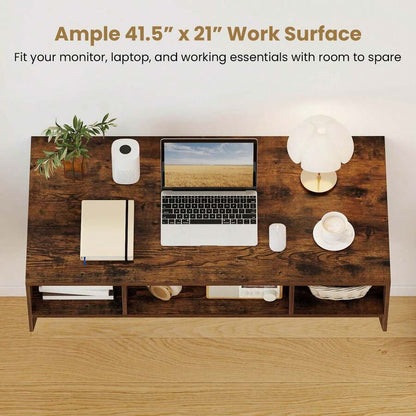 Wall-Mounted Floating Computer Desk with Spacious Work Surface — gallery image 5