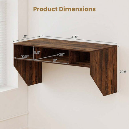 Wall-Mounted Floating Computer Desk with Spacious Work Surface — gallery image 2