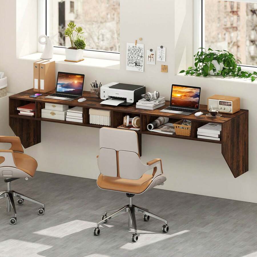 Wall-Mounted Floating Computer Desk with Spacious Work Surface — gallery image 4