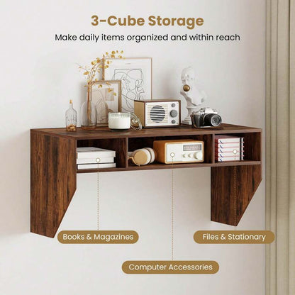 Wall-Mounted Floating Computer Desk with Spacious Work Surface — gallery image 6