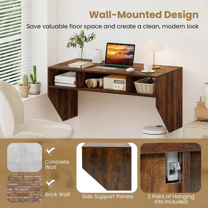 Wall-Mounted Floating Computer Desk with Spacious Work Surface — gallery image 7