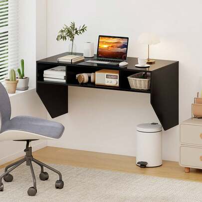 Wall-Mounted Floating Computer Desk with Spacious Work Surface — gallery image 12