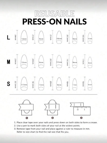 Black-to-Cherry Cat-Eye Almond Press-On Nails — gallery image 9