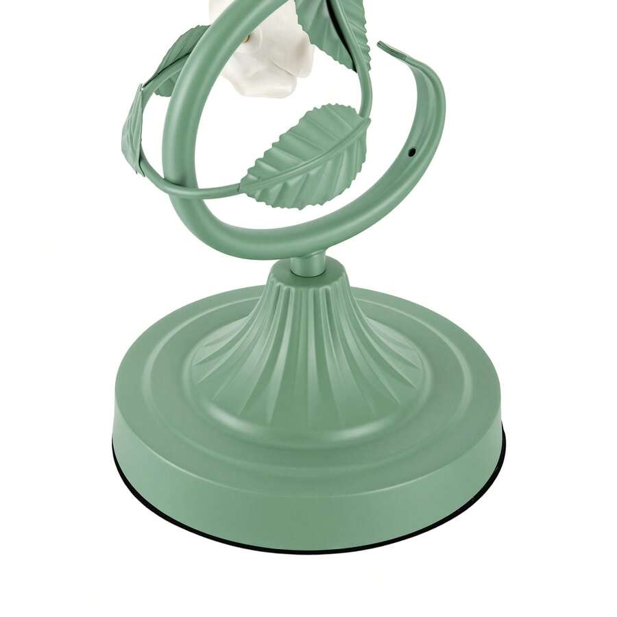 Rose Table Lamp with Curved Glass Shade, White & Green — gallery image 10