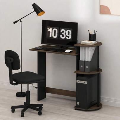 29-Inch Compact Computer Desk with 3 Side Shelves, Dark Mocha — gallery image 9