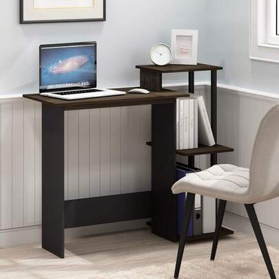 29-Inch Compact Computer Desk with 3 Side Shelves, Dark Mocha — gallery image 10