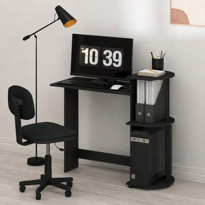 29-Inch Compact Computer Desk with 3 Side Shelves, Dark Mocha — gallery image 12