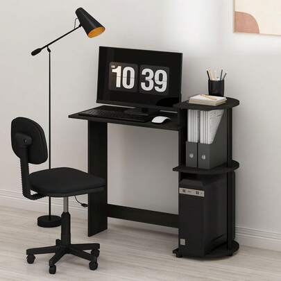 29-Inch Compact Computer Desk with 3 Side Shelves, Dark Mocha — gallery image 13