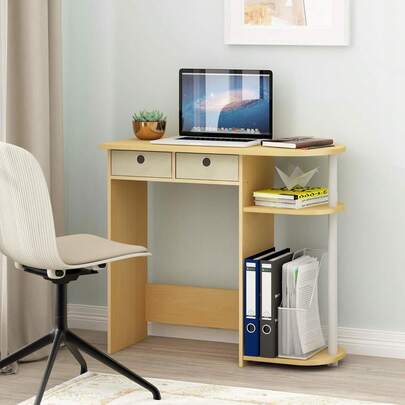 29-Inch Compact Computer Desk with 3 Side Shelves, Dark Mocha — gallery image 15