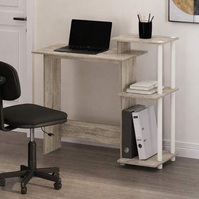 29-Inch Compact Computer Desk with 3 Side Shelves, Dark Mocha — gallery image 16