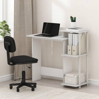29-Inch Compact Computer Desk with 3 Side Shelves, Dark Mocha — gallery image 17