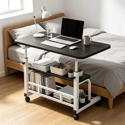 Extra-Large 3-Tier Rolling Computer Desk with Locking Casters — gallery image 2