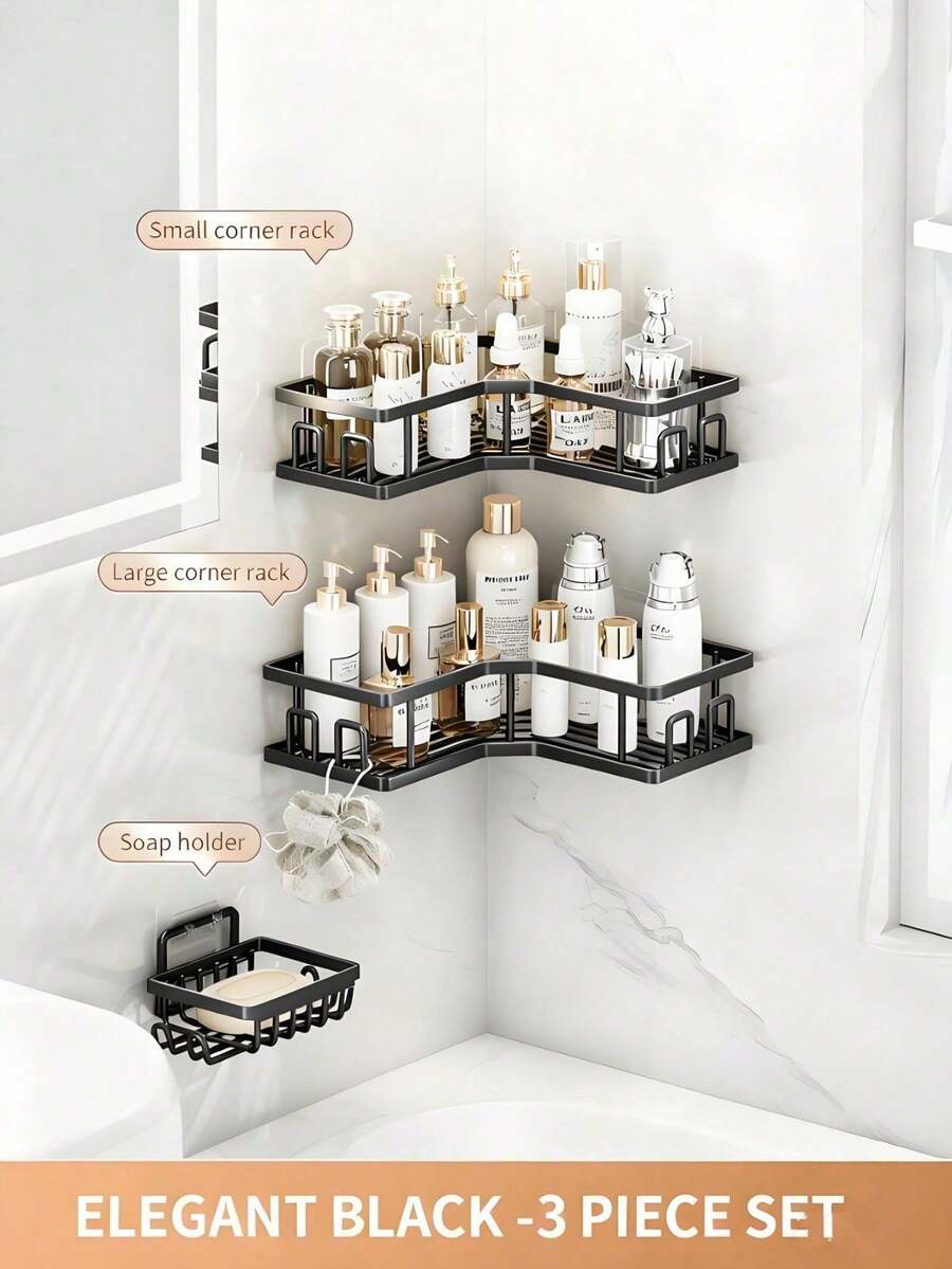 3-Piece Wall-Mounted Bathroom Shelf Set — gallery image 6