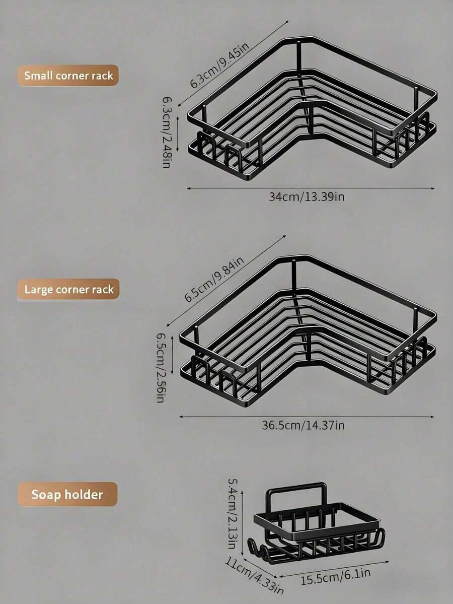 3-Piece Wall-Mounted Bathroom Shelf Set — gallery image 2