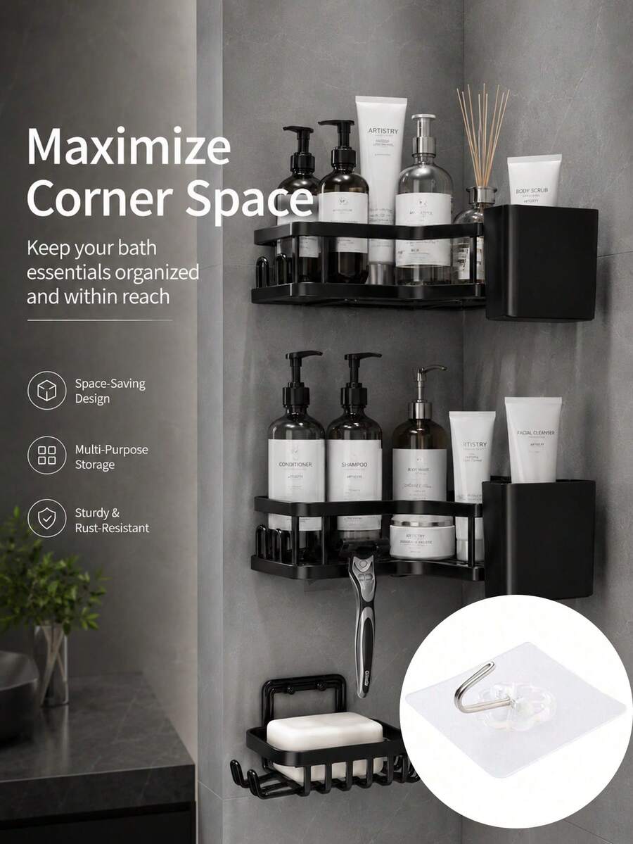 3-Piece Wall-Mounted Bathroom Shelf Set — gallery image 8