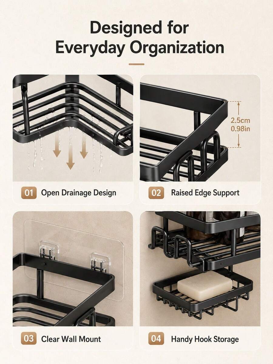 3-Piece Wall-Mounted Bathroom Shelf Set — gallery image 10