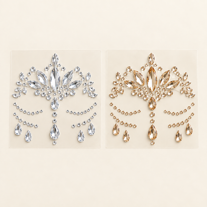 Silver and gold gem sticker sheets — close-up detail